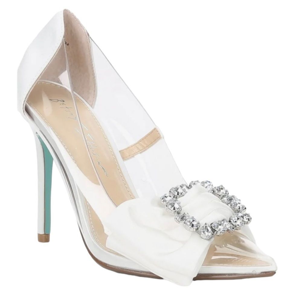 Betsey Johnson Heels - Rhinestone Ivory Bridal Wedding Dress Shoes 7 New NWT